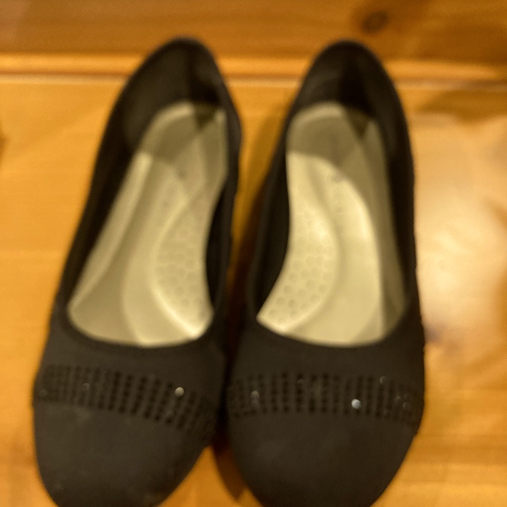 Beaded Black Flats